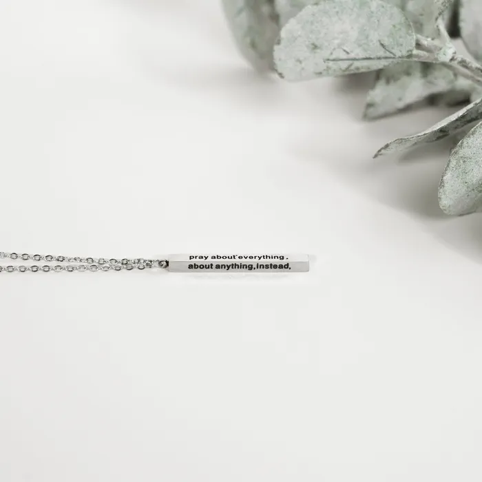 Dont Worry Vertical Bar Necklace Forever Truth Necklaces