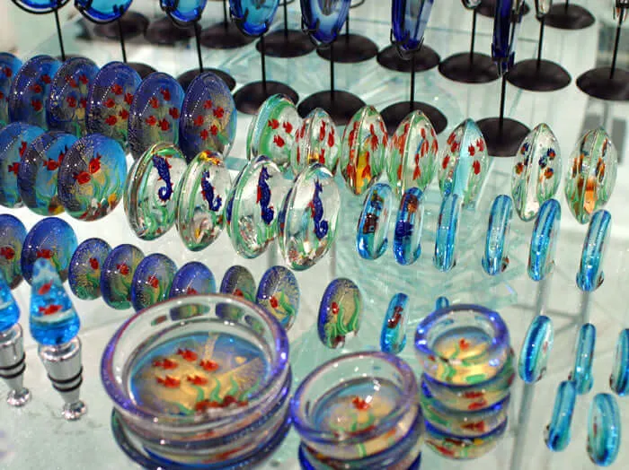 Necklaces Cimarosto Dimitri Aquarium miniature with tropical fish and octopus