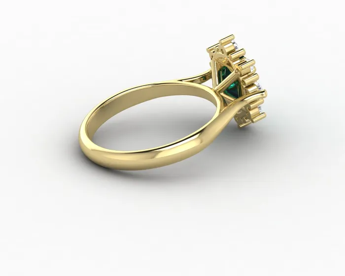 Sapheena Jewelry Rings Bridget 10 Ct Oval Cut Halo Green Emerald Engagement Ring