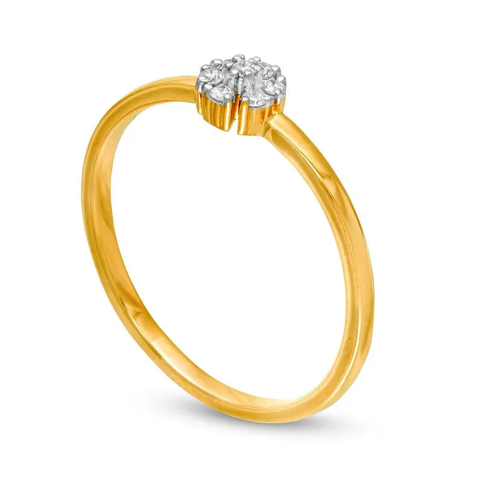 007 CT TW Natural Diamond Pinwheel Promise Ring in Solid 10K Yellow Gold Goldia Rings