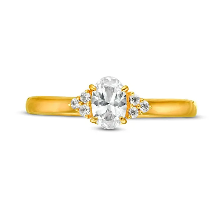 063 CT TW Oval Natural Diamond TriSides Engagement Ring in Solid 14K Gold Goldia Rings 063 CT TW Oval Natural Diamond TriSides Engagement Ring in Solid 14K Gold Goldia Rings