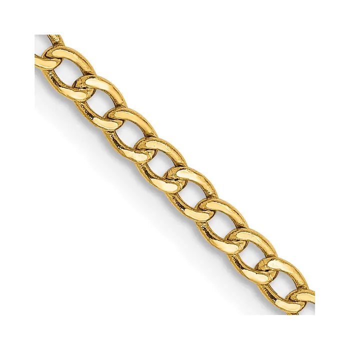 14K Yellow Gold 18 inch 25mm SemiSolid Curb with Lobster Clasp Chain Necklace MDS Necklaces 14K Yellow Gold 18 inch 25mm SemiSolid Curb with Lobster Clasp Chain Necklace MDS Necklaces