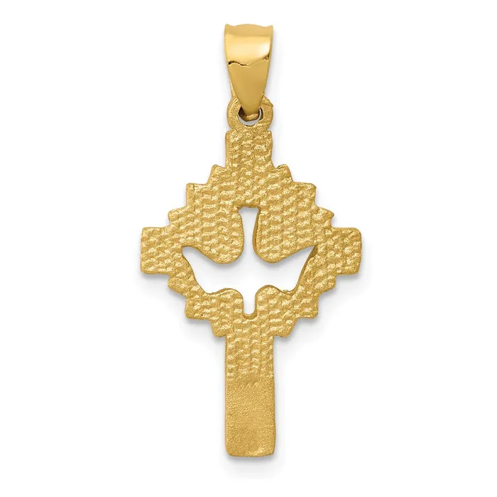 Charm Necklaces Goldia 14k Yellow Gold Dove Cross Charm