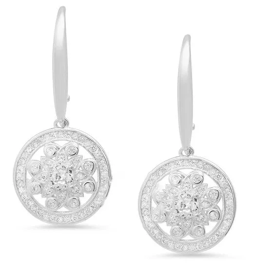 Earrings JMS always Original Kylie Harper Sterling Silver Dangling Cubic Zirconia CZ Flower Leverback Earrings Earrings JMS always Original Kylie Harper Sterling Silver Dangling Cubic Zirconia CZ Flower Leverback Earrings