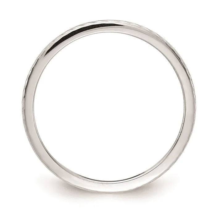 Goldia 14K White Gold 12mm Twisted Wire Pattern Stackable Band Rings
