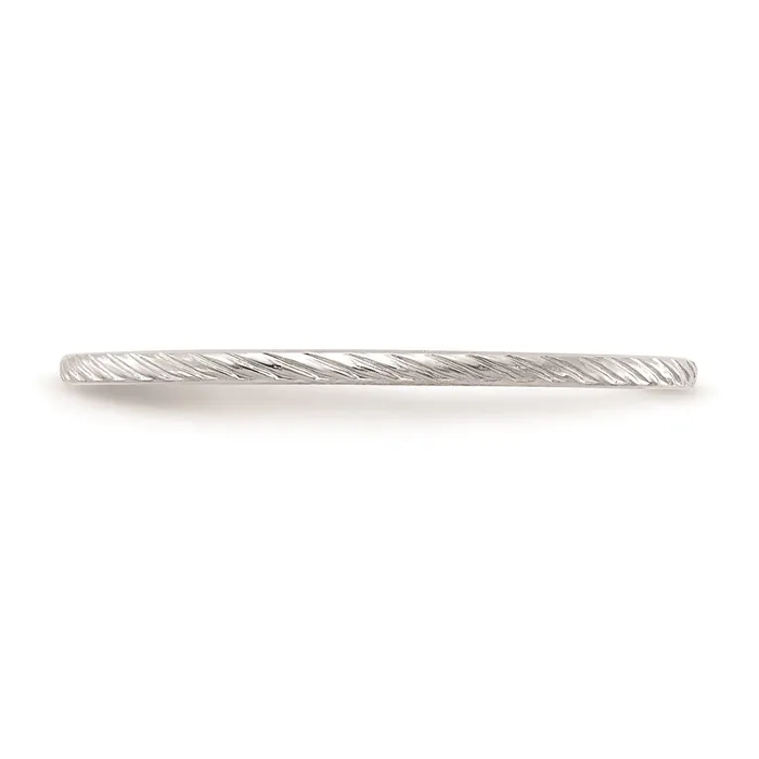 Goldia 14K White Gold 12mm Twisted Wire Pattern Stackable Band Rings