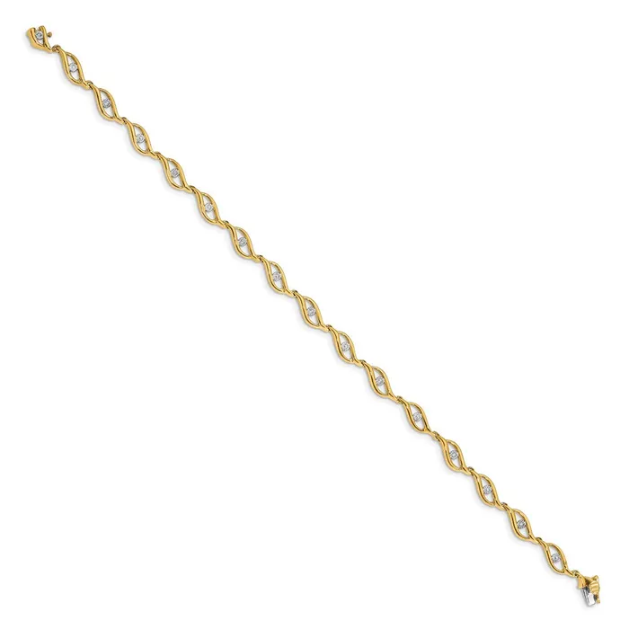 goldiaca Bracelets 14k Yellow Gold Gold Natural Diamond 75in Link Bracelet