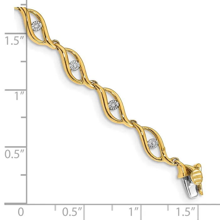goldiaca Bracelets 14k Yellow Gold Gold Natural Diamond 75in Link Bracelet