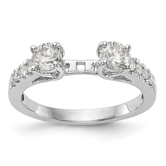 Goldiacom Rings 14K White Gold 3 Stone Diamond Peg Set CZ Engagement Ring Goldiacom Rings 14K White Gold 3 Stone Diamond Peg Set CZ Engagement Ring