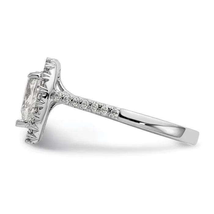 Goldiacom Rings 14kw Pear Halo Simulated Diamond Engagement Ring
