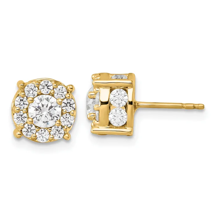 Goldia Earrings 10k Yellow Gold 2 Ct Lab Grown Diamond VSSI G Post Earrings