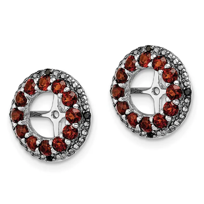 Goldia Earrings Sterling Silver Rhodium Garnet u0026 Black Sapphire Earring Jacket