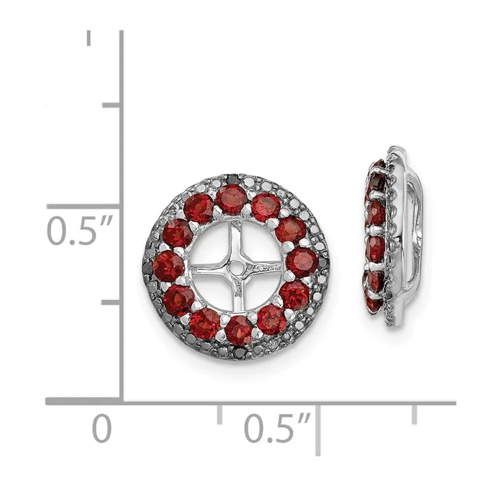 Goldia Earrings Sterling Silver Rhodium Garnet u0026 Black Sapphire Earring Jacket