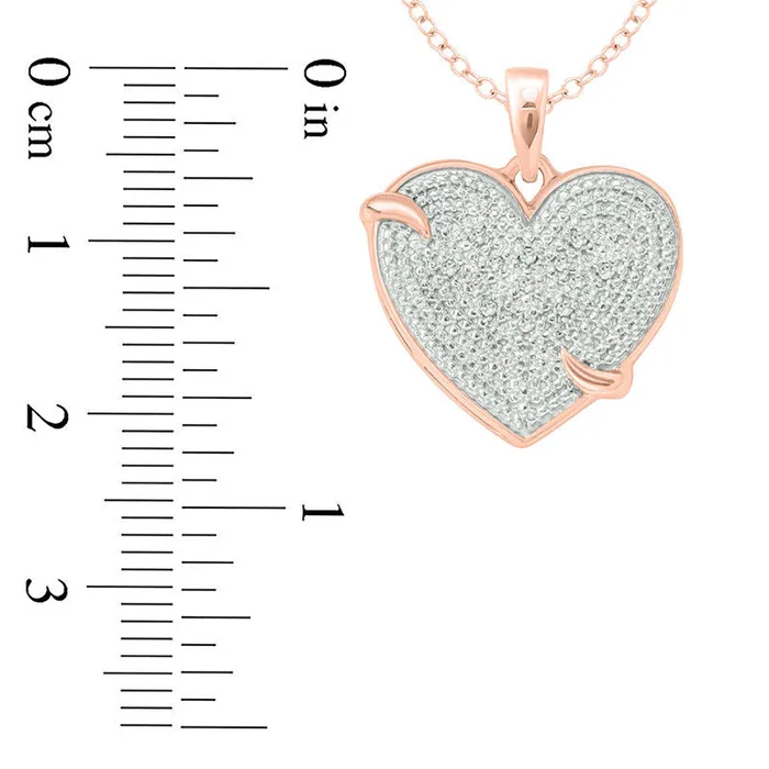 Goldia Necklaces Natural Diamond Accent Composite Heart Pendant in Sterling Silver with 14K Rose Gold Plate Goldia Necklaces Natural Diamond Accent Composite Heart Pendant in Sterling Silver with 14K Rose Gold Plate