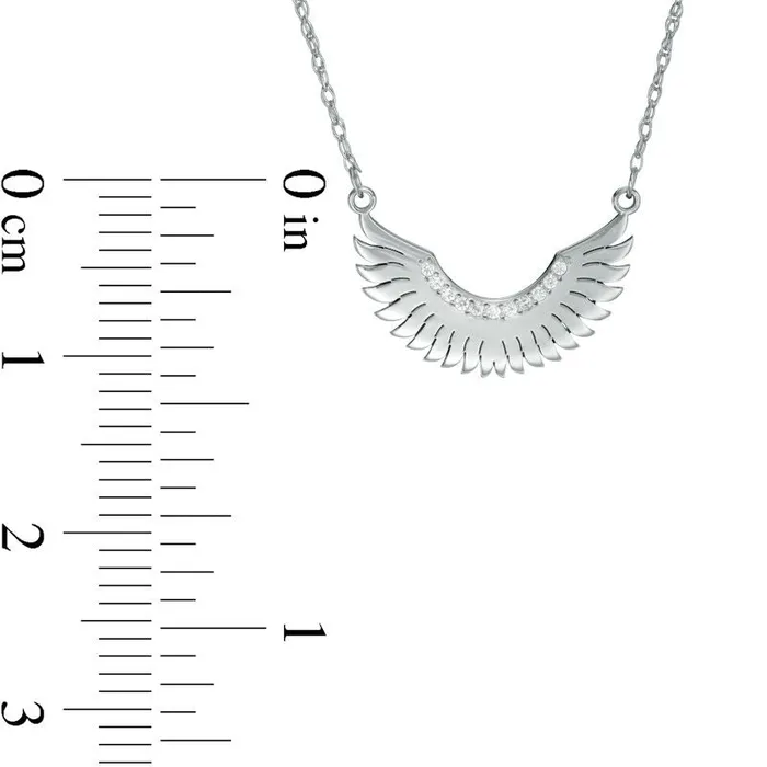 Goldia Necklaces Natural Diamond Accent LaserCut Wings Necklace in 10K White Gold Goldia Necklaces Natural Diamond Accent LaserCut Wings Necklace in 10K White Gold
