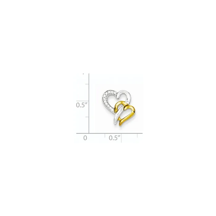 Goldia Necklaces Sterling Silver u0026 Vermeil Diamond Heart Pendant