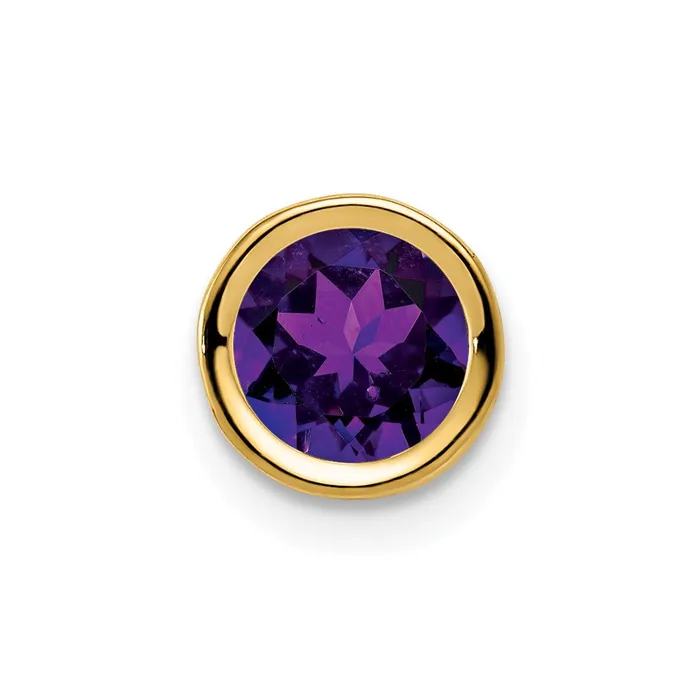 Goldia PreStyled Sets 14K Yellow Gold 6mm Amethyst bezel pendant