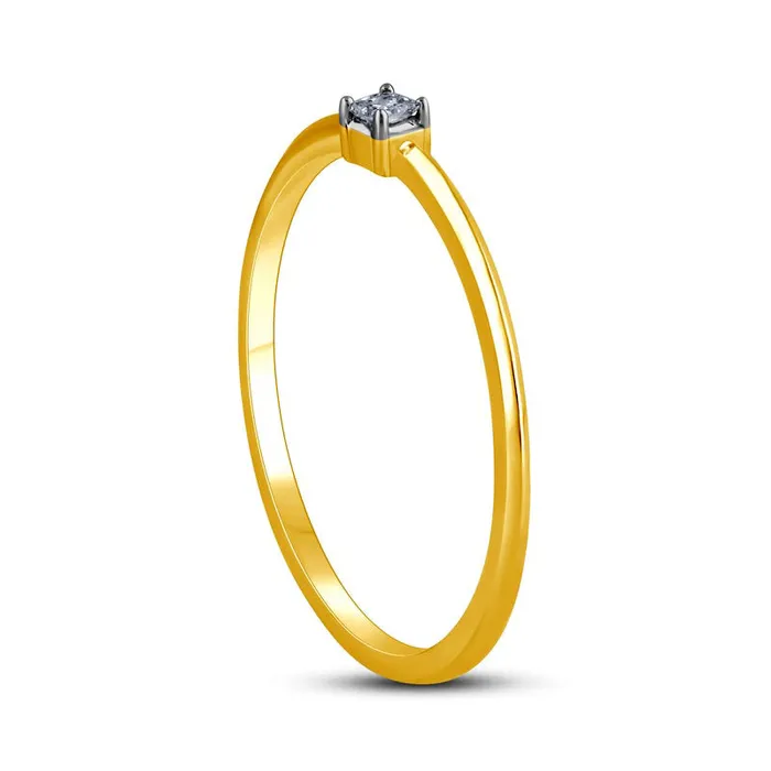 Goldia Rings 005 CT PrincessCut Natural Clarity Enhanced Diamond Solitaire Promise Ring in Solid 10K Yellow Gold Goldia Rings 005 CT PrincessCut Natural Clarity Enhanced Diamond Solitaire Promise Ring in Solid 10K Yellow Gold
