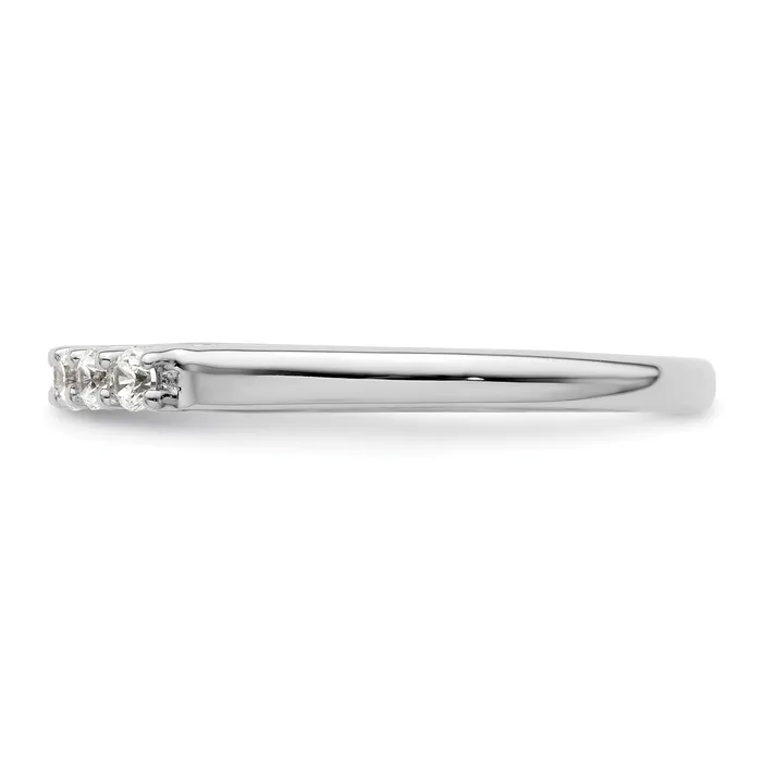 Goldia Rings 025ct CZ Solid Real 14K White Gold 6Stone Wedding Band Ring
