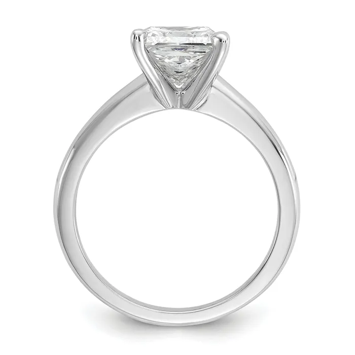Goldia Rings 14k White Gold 2 Ct Certified Lab Grown Diamond VSSI G Princess Solitare Engagement Ring