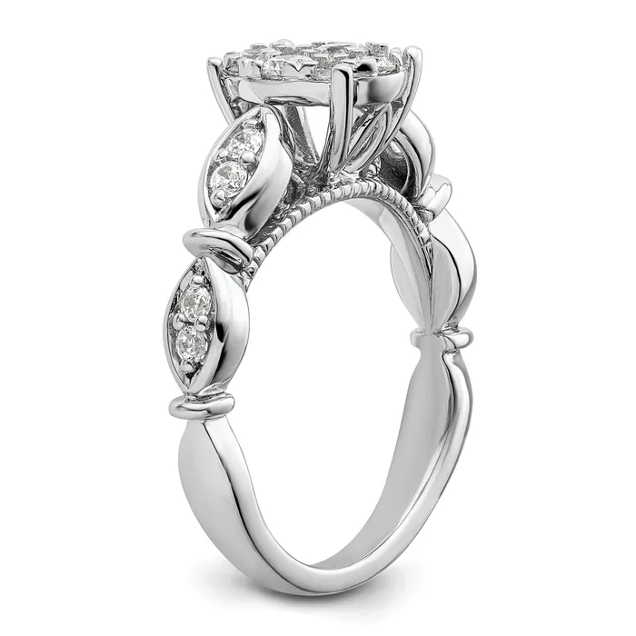 Goldia Rings 14K White Gold Lab Grown Diamond VSSI G Cluster Ring