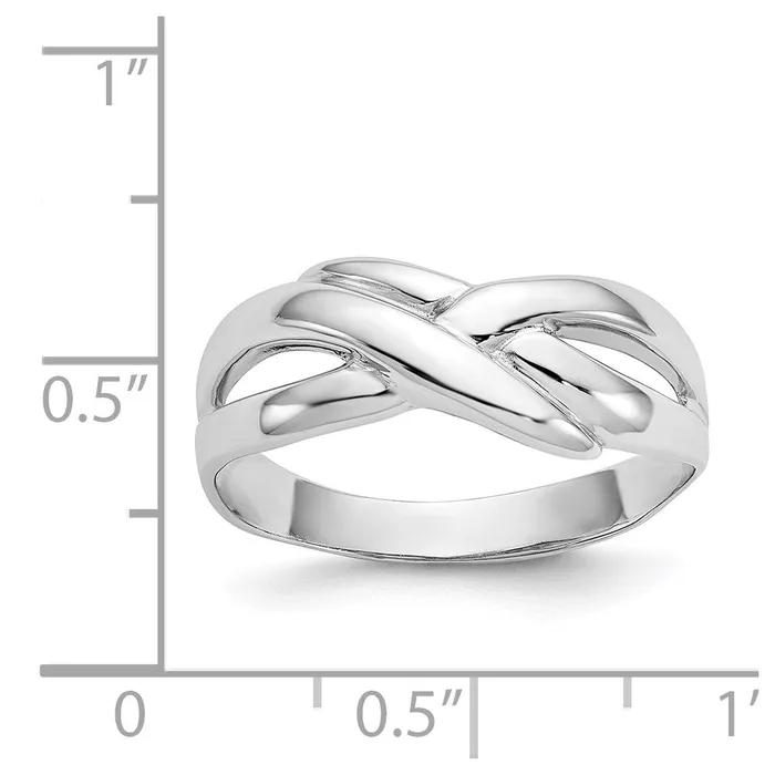 Goldia Rings 14k White Gold Polished X Dome Ring