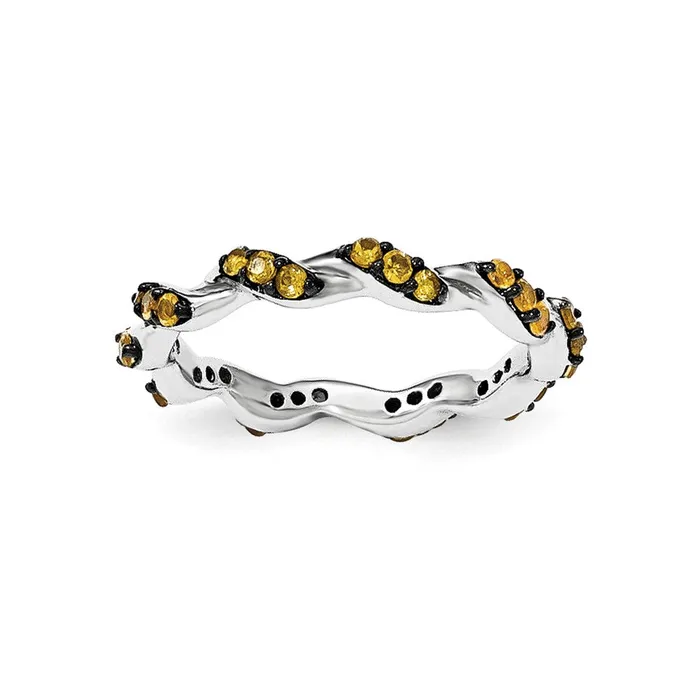 Goldia Rings Sterling Silver Citrine Eternity Ring