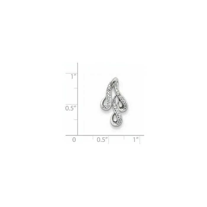 Goldia Sterling Silver 01ct Diamond Swirl Pendant Necklaces