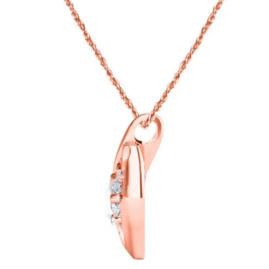 JMS always Original Maulijewels 025 Carat Round White Diamond Pendant Necklace In 10K Solid Rose Gold With 18 10k Rose Gold Plated Sterling Silver Box Chain Necklaces JMS always Original Maulijewels 025 Carat Round White Diamond Pendant Necklace In 10K Solid Rose Gold With 18 10k Rose Gold Plated Sterling Silver Box Chain Necklaces