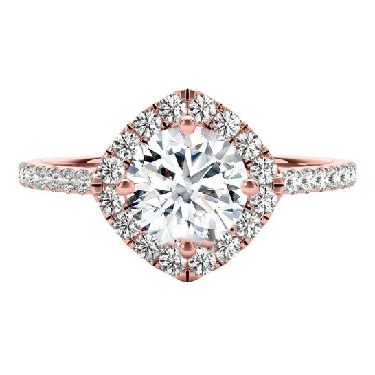 JMS always Original Maulijewels 200 Carat Halo Diamond Moissanite Engagement Rings For Women In 14K Rose Gold Rings