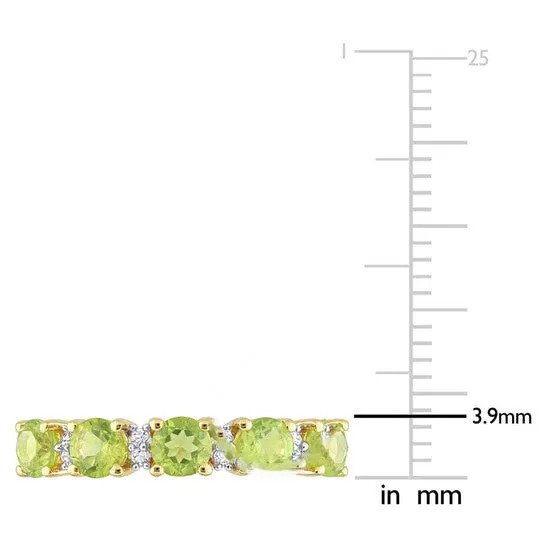 JMS always Rings Original Amour 1 35 CT TGW Peridot and White Sapphire Semi Eternity Ring in Yellow Gold Plated Sterling Silver JMS always Rings Original Amour 1 35 CT TGW Peridot and White Sapphire Semi Eternity Ring in Yellow Gold Plated Sterling Silver