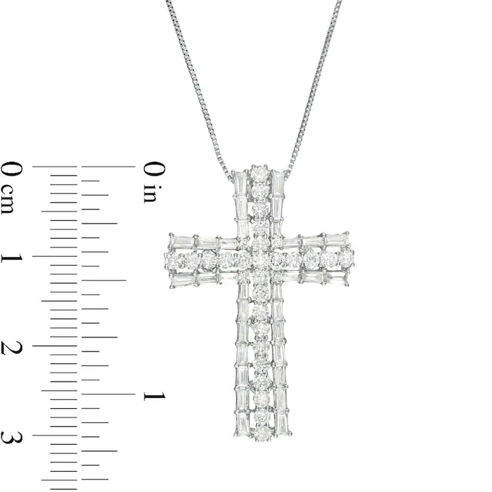 Necklaces 133 CT TW Composite Natural Diamond Cross Pendant in 10K White Gold Goldia