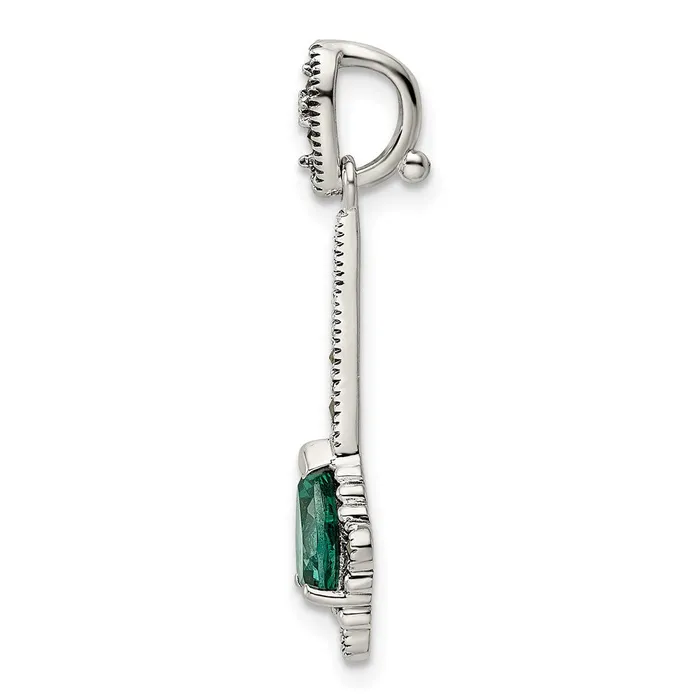 Necklaces Goldia Sterling Silver Antiqued Marcasite u0026 Lab Created Green Quartz Pendant