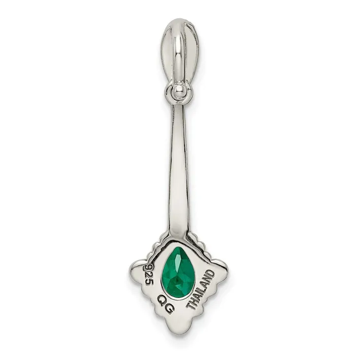 Necklaces Goldia Sterling Silver Antiqued Marcasite u0026 Lab Created Green Quartz Pendant