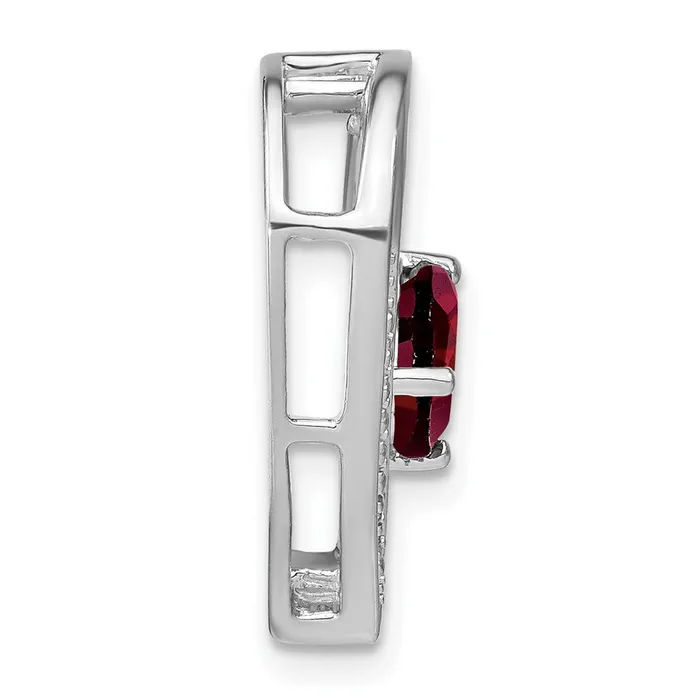 Necklaces Goldia Sterling Silver Garnet and Real Diamond Pendant