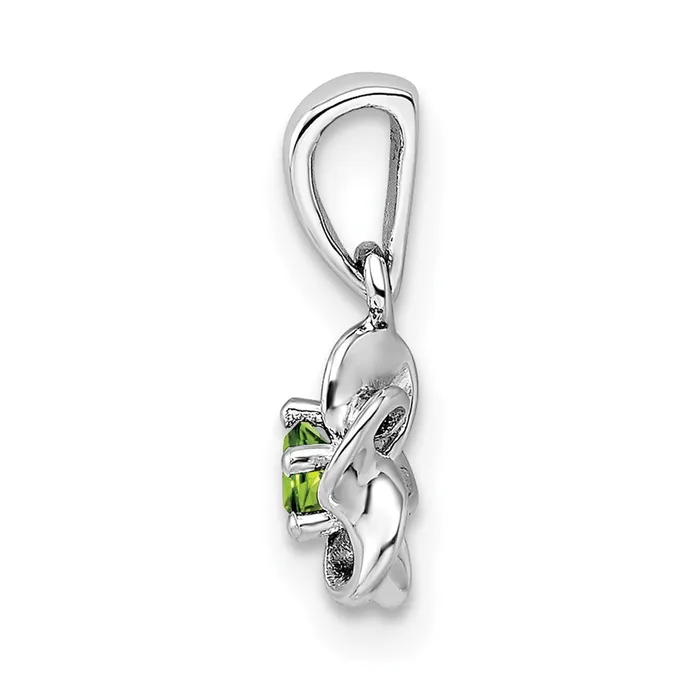 Necklaces Goldia Sterling Silver Rhodiumplated Floral Peridot Pendant