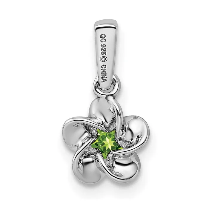 Necklaces Goldia Sterling Silver Rhodiumplated Floral Peridot Pendant