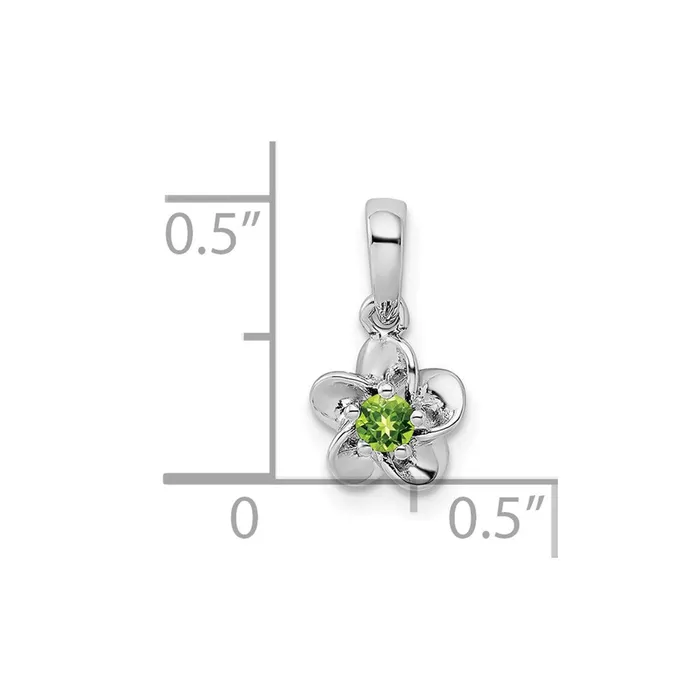 Necklaces Goldia Sterling Silver Rhodiumplated Floral Peridot Pendant