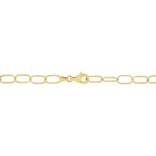 Original AMOUR 65mm Rolo Chain Link Bracelet In Yellow Plated Sterling Silver JMS always Bracelets