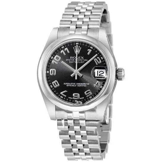 Original Rolex Datejust Lady 31 Black Concentric Circle Dial Stainless Steel Jubilee Bracelet Automatic Watch 178240BKCAJ JMS always Bracelets