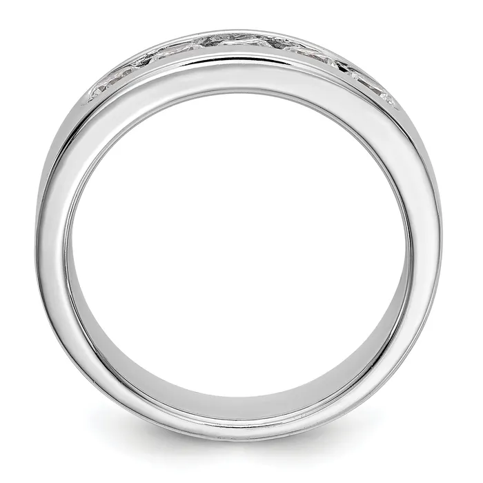 Rings 075ct CZ Solid Real 14K White Gold 5Stone Channel Wedding Band Ring Goldia
