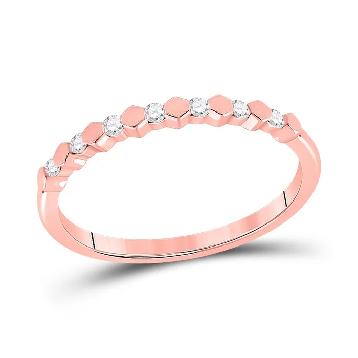 Rings gndatlanta 14k Rose Gold Round Diamond Stackable Band Ring 110 Cttw