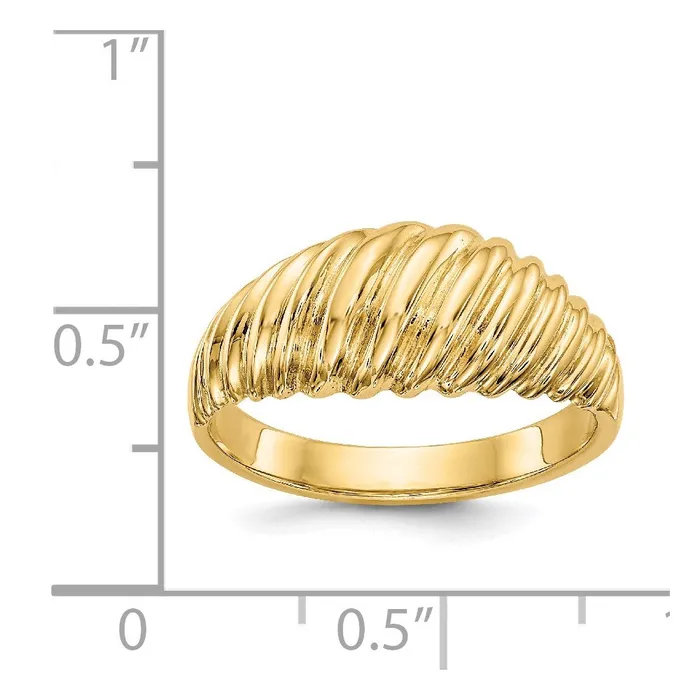 Rings Goldia 14K Yellow Gold Polished Scalloped Dome Ring