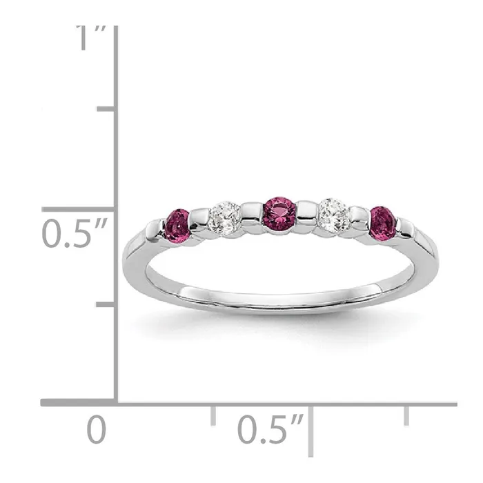 Rings Goldiacom 14k White Gold Real Diamond wRuby Band