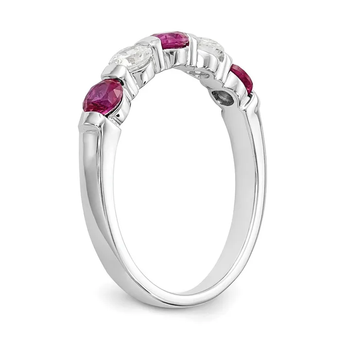 Rings Goldiacom 14k White Gold Real Diamond wRuby Band