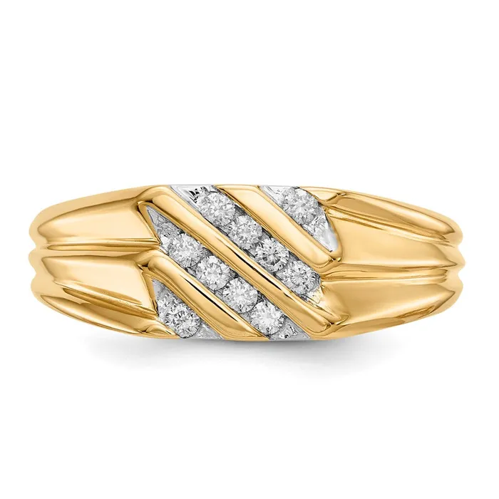 Rings Goldiacom 14K Yellow Gold Real Diamond Mens Ring