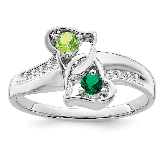 Rings Goldia Sterling Silver Rhodiumplated Imitation and Diamond Couple Ring