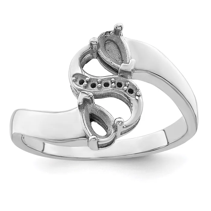 Rings Goldia Sterling Silver Rhodiumplated Imitation and Diamond Couple Ring