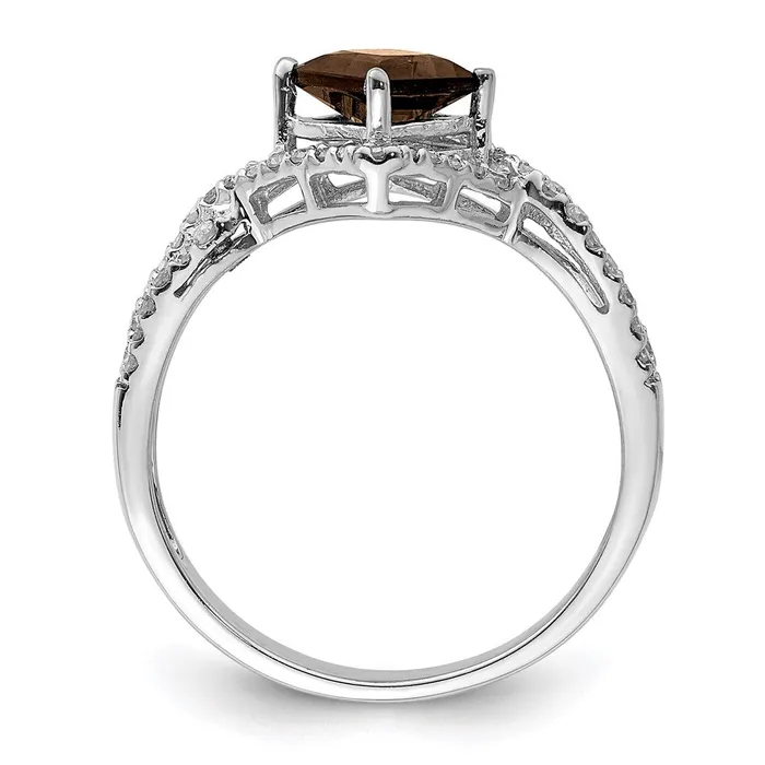 Rings Goldia Sterling Silver Rhodium Smoky Quartz u0026 Diamond Ring