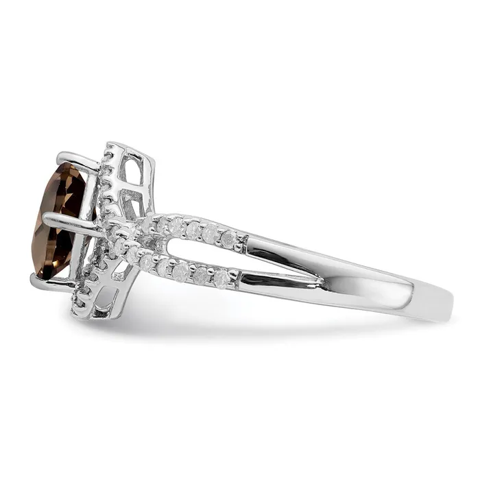 Rings Goldia Sterling Silver Rhodium Smoky Quartz u0026 Diamond Ring